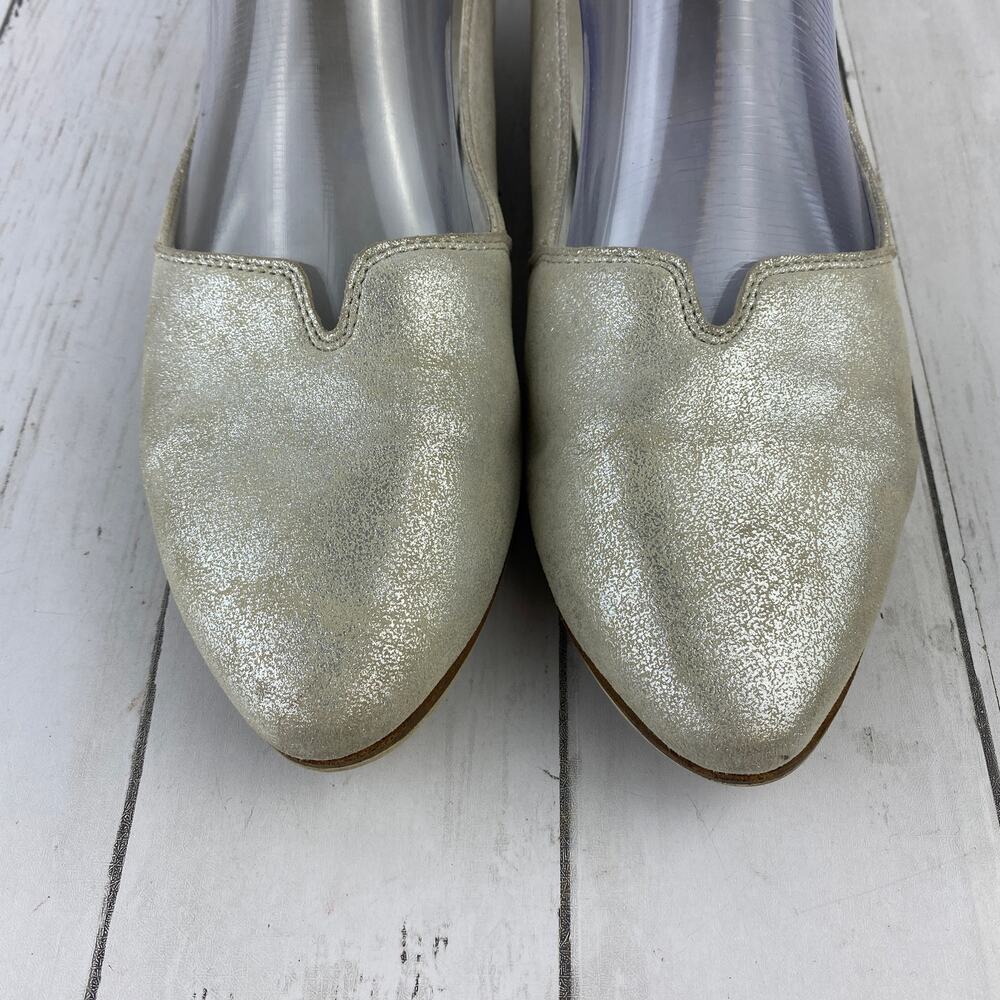Bussola Metal Washed Vapor Cannes Canta Slip On Flats Size 7.5 EU 38 - Picture 6 of 16
